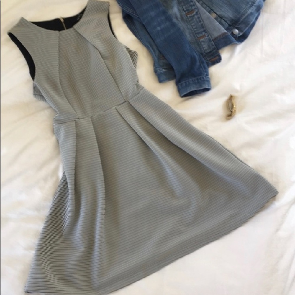 Ark & Co: Black and white striped A-line dress